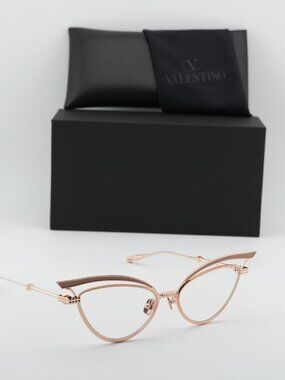 Valentino V-GLASSLINER VLX-118F Cat Eye Eyeglasses - Gold/Nude 55mm